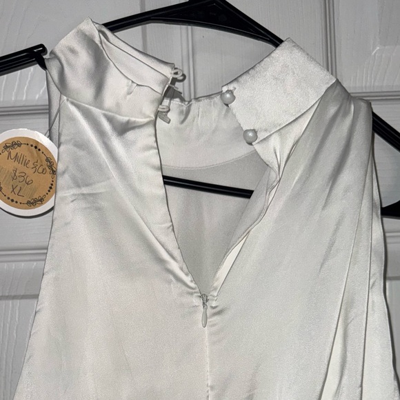 White Satin Romper - Picture 9 of 10